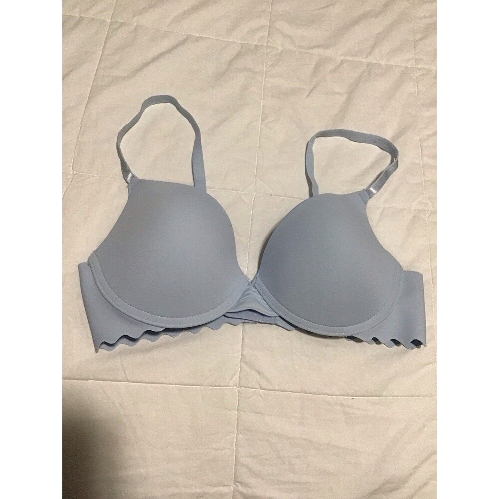 Parisian Intimates Blue Underwire T-Shirt Bra 36B Padded Adjustable Hook & Eye